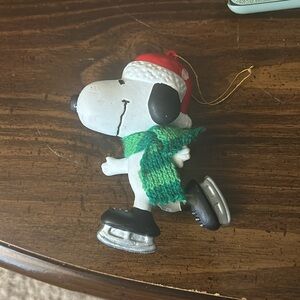Snoopy ice skating ornament
